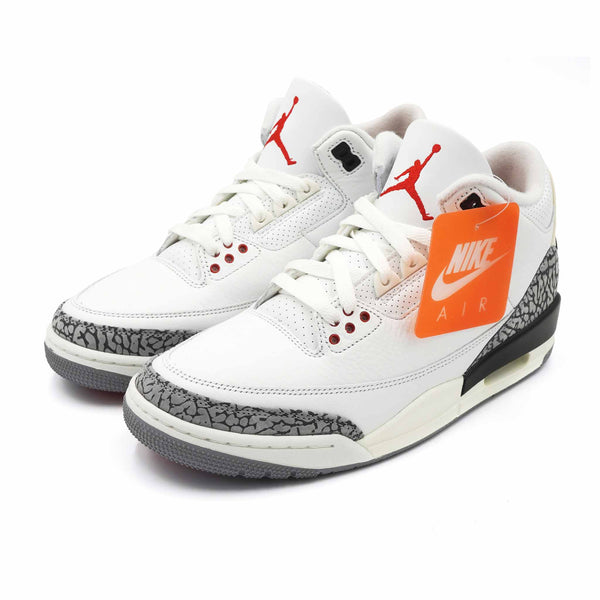 Jordan 3 retro on sale white and red