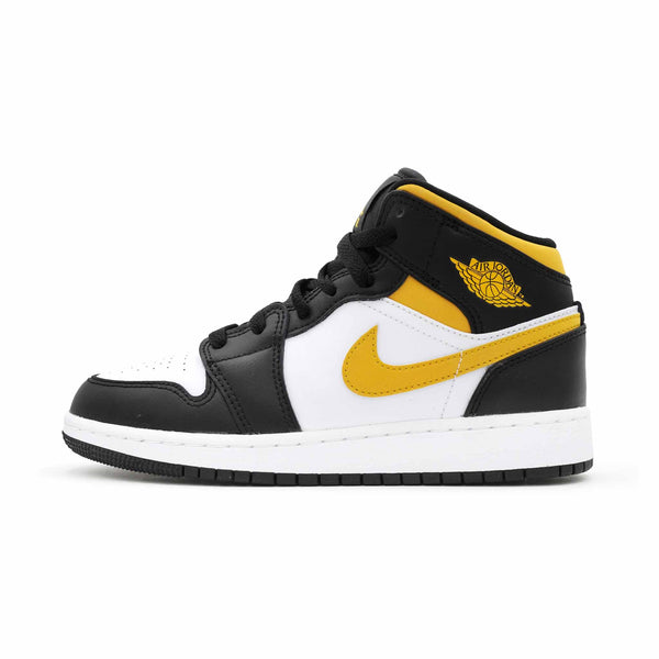 AIR JORDAN 1 MID WHITE POLLEN BLACK GS (YOUTH) 2021