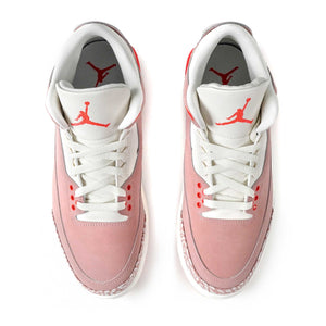 Jordan 3 pink hot sale and white