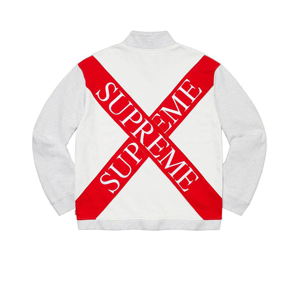 SUPREME CROSS HALF ZIP SWEATSHIRT ASH GREY SS20 - Stay Fresh