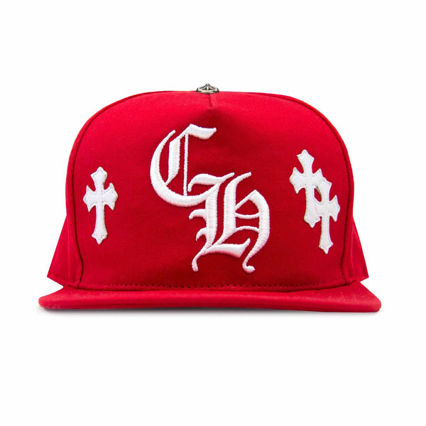 CHROME HEARTS CROSS PATCH BASEBALL HAT RED