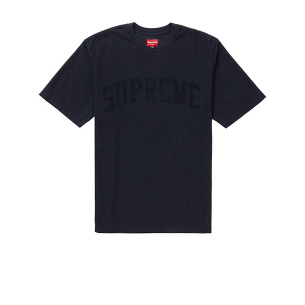 SUPREME CHENILLE ARC LOGO S/S TOP NAVY FW19 - Stay Fresh