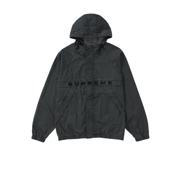 SUPREME OVERDYED TWILL HOODED JACKET BLACK FW20