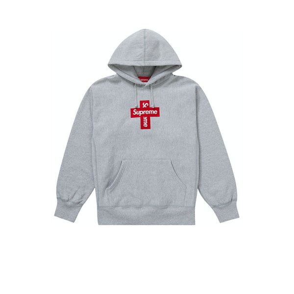 SUPREME CROSS BOX LOGO HOODED SWEATSHIRT HEATHER GREY FW20 - Stay