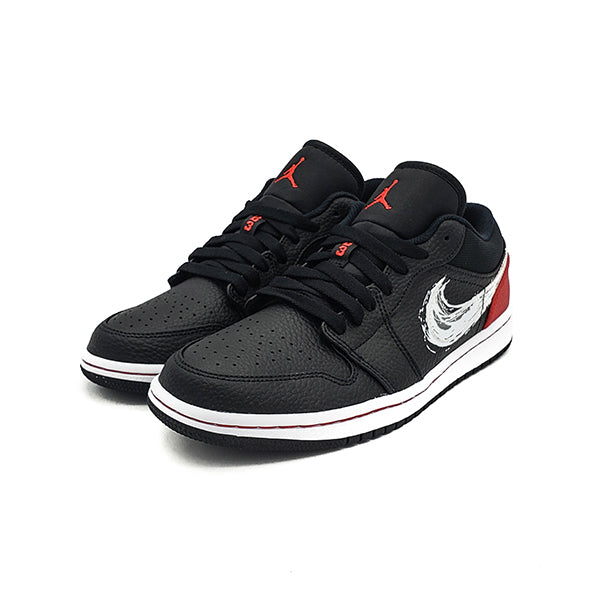 AIR JORDAN 1 LOW BRUSHSTROKE SWOOSH BLACK - Stay Fresh