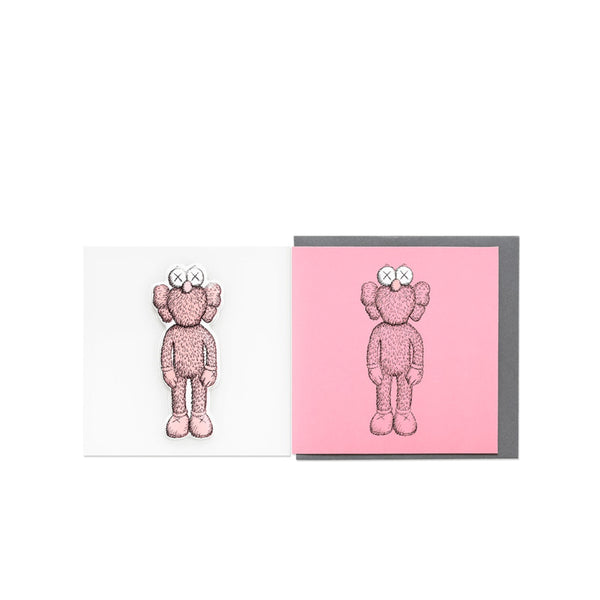 KAWS NGV BFF GREETING CARD (WITH PUFFY STICKER) PINK