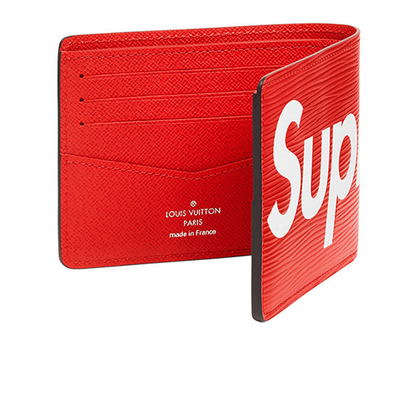 LOUIS VUITTON X SUPREME Epi Slender Wallet Red 193974