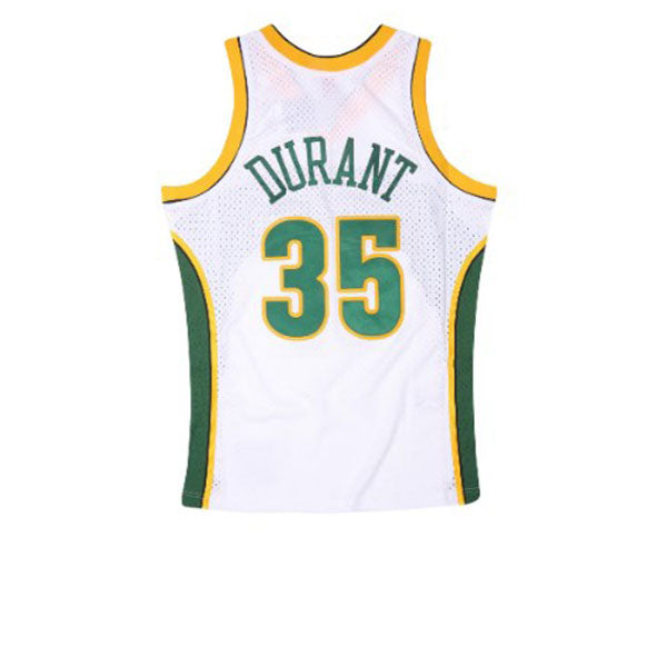 MITCHELL & NESS NBA HARDWOOD CLASSIC SWINGMAN SEATTLE SUPERSONICS KEVIN DURANT HOME 2007-08 JERSEY WHITE