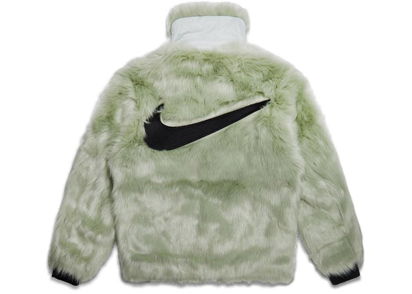 NIKE AMBUSH WOMENS REVERSIBLE FAUX FUR COAT JADE HORIZON BLACK AQ9225-390