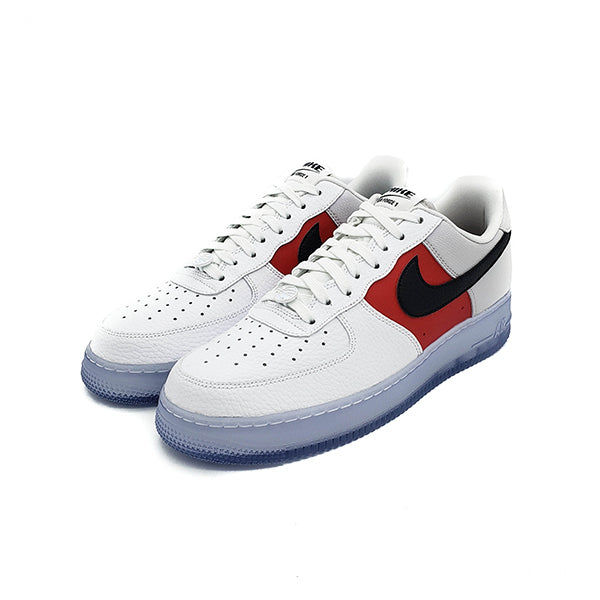 Nike Air Force 1 ‘07 LV8 EMB Icy Soles, White Red, CT2295-110, Mens Size 14