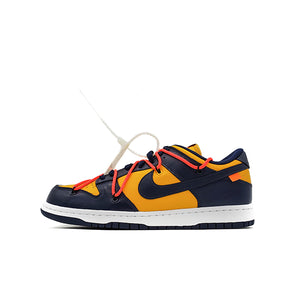 OFF-WHITE X NIKE DUNK LOW UNIVERSITY GOLD MIDNIGHT NAVY 2019