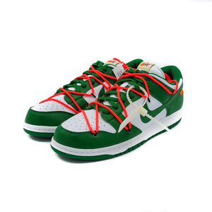 Nike dunk low x off white pine green top