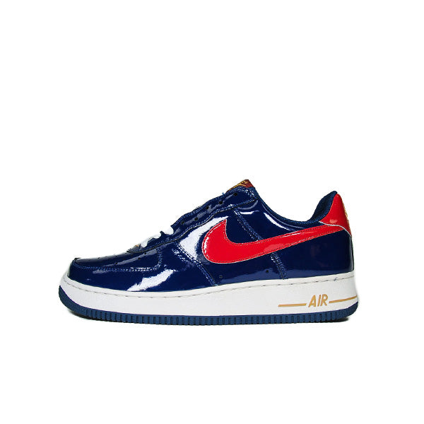 NIKE AIR FORCE 1 LOW PATENT "NAVY/CRIMSON"