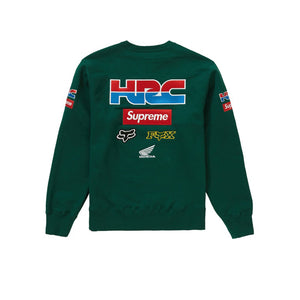 SUPREME HONDA FOX RACING CREWNECK DARK GREEN FW19 - Stay Fresh