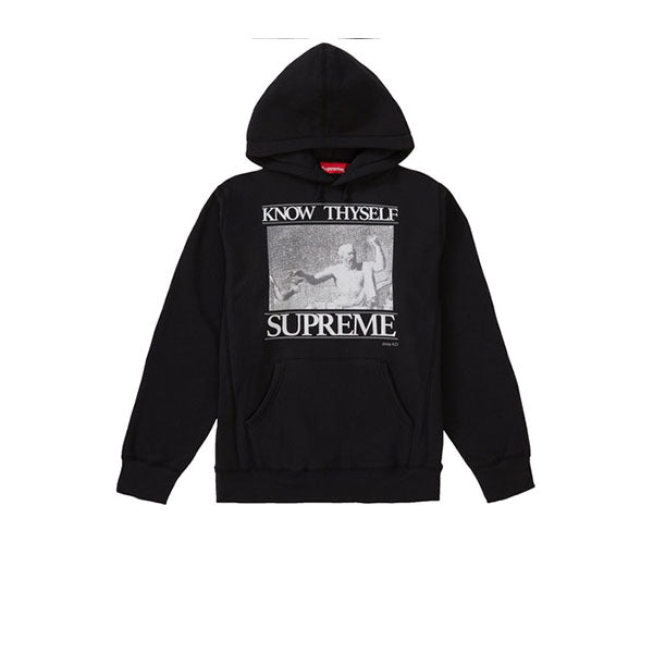 SUPREME KNOW THYSELF HOODED SWEATSHIRT BLACK SS19 - Stay Fresh