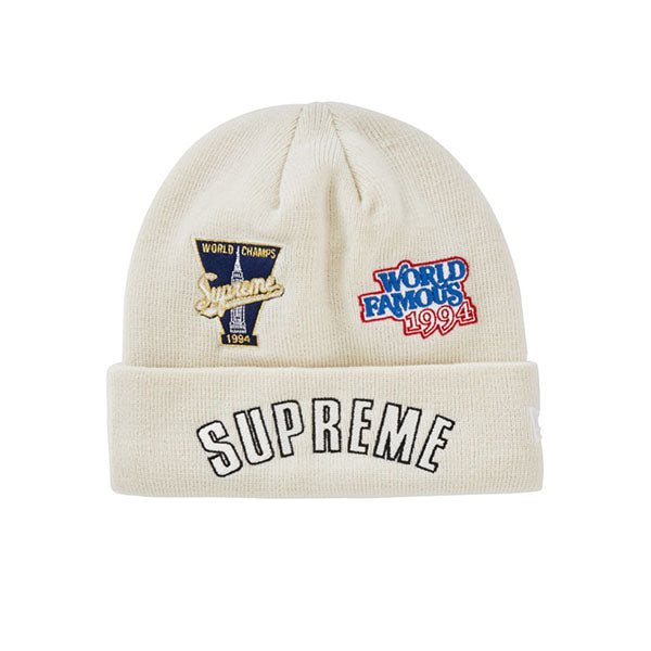 NEW ERA X SUPREME CHAMPIONSHIP BEANIE NATURAL FW19