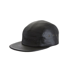supreme ss19 pebbled leather camp cap black