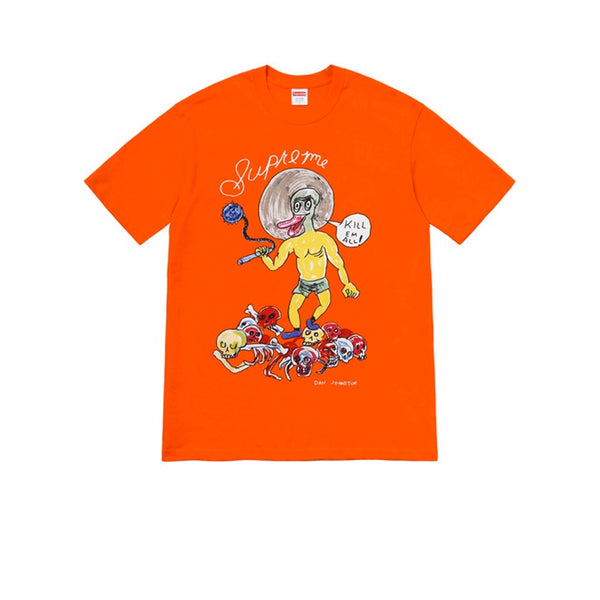 SUPREME DANIEL JOHNSTON KILL EM ALL TEE ORANGE SS20 - Stay Fresh