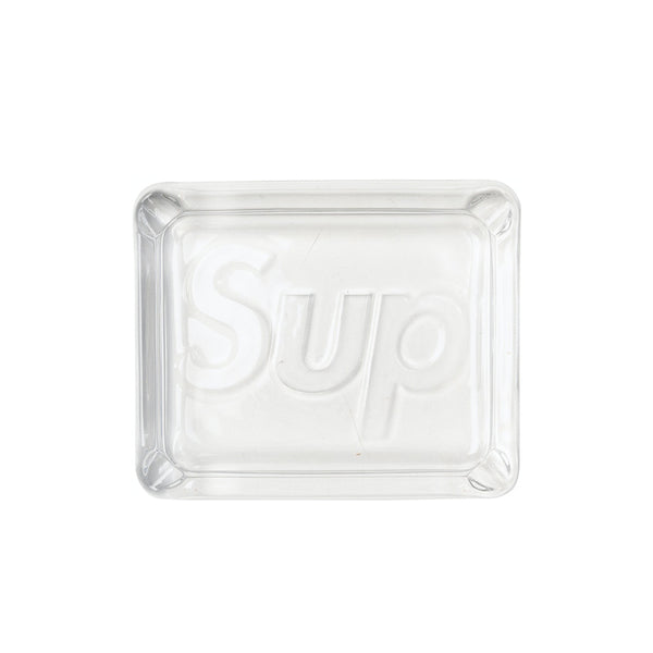 supreme debossed glass ashtray clear