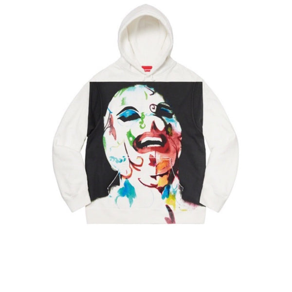 SUPREME LEIGH BOWERY AIRBRUSHED HOODED SWEATSHIRT WHITE SS20