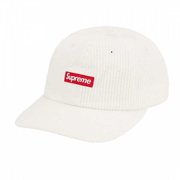 SUPREME RIPPLE CORDUROY SMALL BOX 6-PANEL WHITE FW20