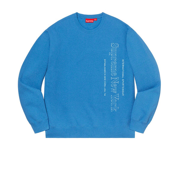 SUPREME SIDE LOGO CREWNECK BRIGHT ROYAL FW20 - Stay Fresh