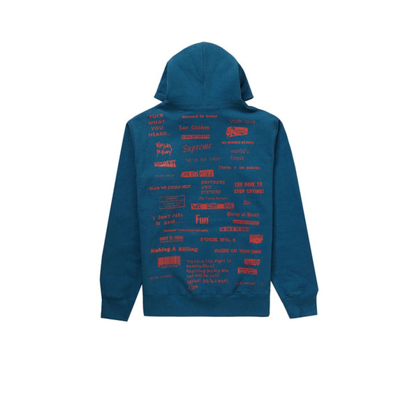 SUPREME STOP CRYING HOODED SWEATSHIRT MARINE BLUE FW19 - Stay Fresh