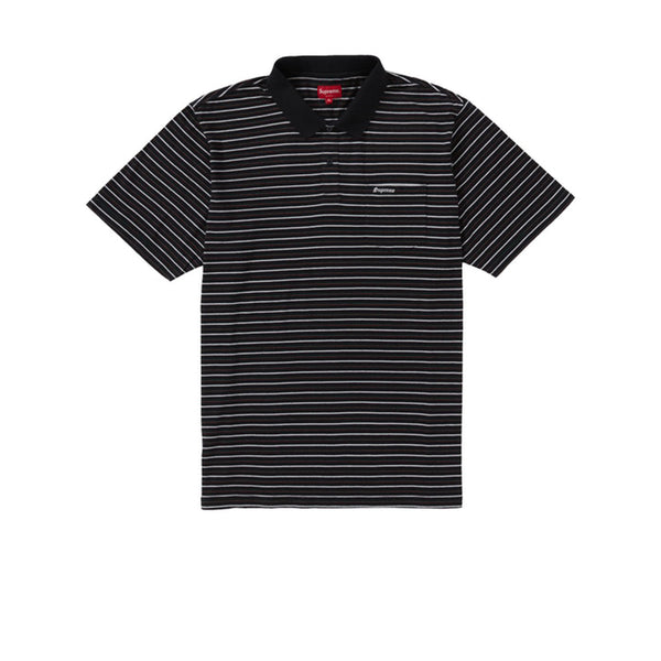 SUPREME THIN STRIPE POLO BLACK FW20 - Stay Fresh