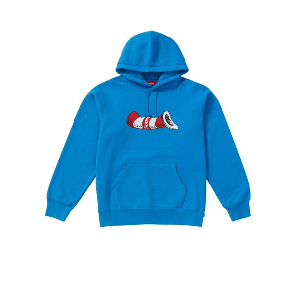 SUPREME CAT IN THE HAT HOODED SWEATSHIRT BRIGHT ROYAL FW18