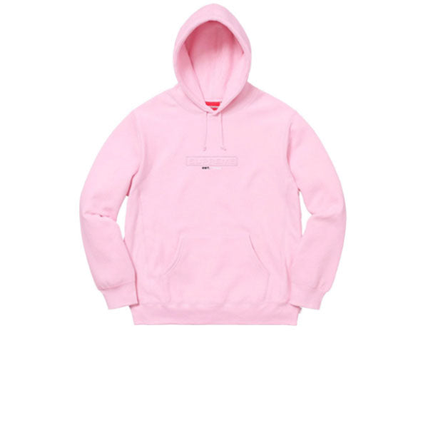 Supreme embossed logo hoodie ss18 hotsell