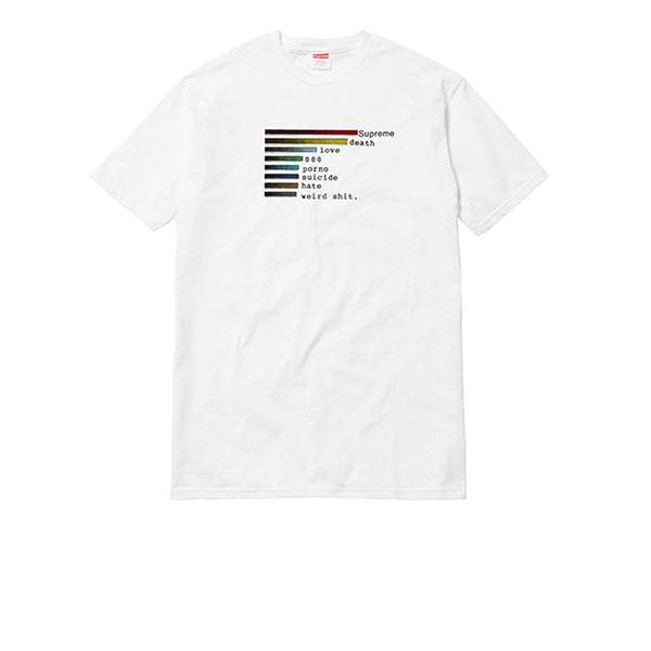 SUPREME CHART TEE WHITE SS18