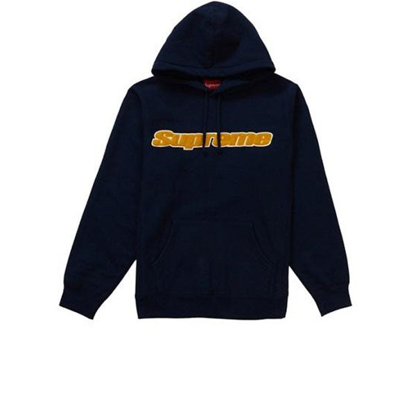 SUPREME CHENILLE HOODED SWEATSHIRT NAVY SS19 Stay Fresh