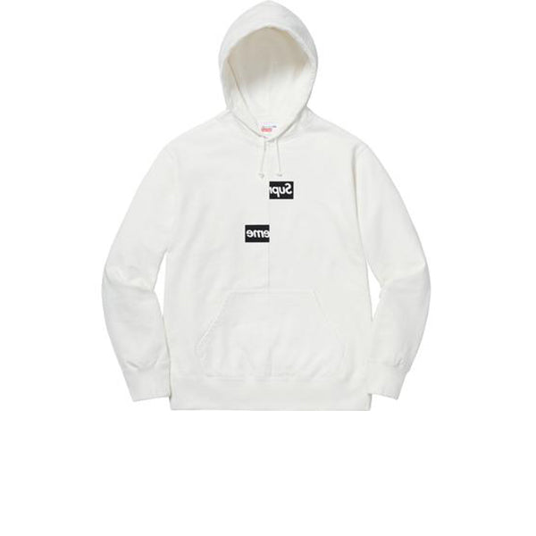 Supreme Comme des Garcons Shirt Split Box Logo Hooded Sweatshirt White