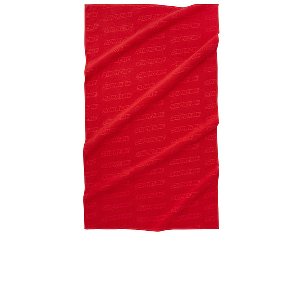 SUPREME DEBOSSED LOGO BEACH TOWEL RED SS18