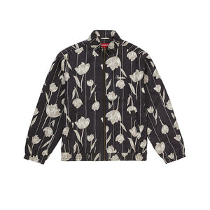 RvceShops - SUPREME FLORAL SILK TRACK dore JACKET BLACK SS19 - buy