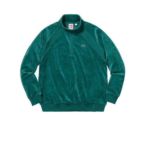 SUPREME LACOSTE VELOUR HALF ZIP TRACK TOP