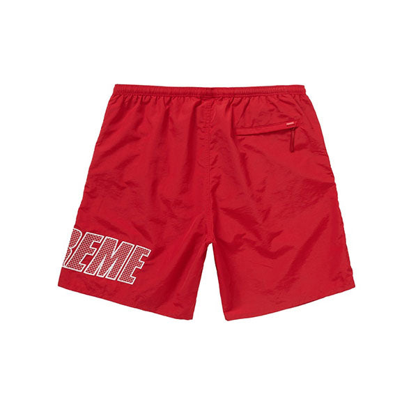 SUPREME LOGO APPLIQUE WATER SHORTS RED SS19 - Stay Fresh