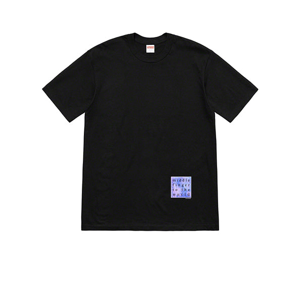 SUPREME MIDDLE FINGER TO THE WORLD TEE BLACK SS19