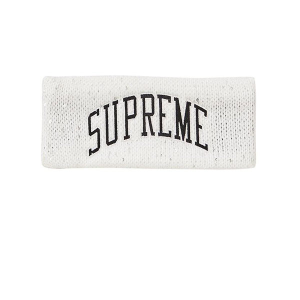 NEW ERA X SUPREME SEQUIN ARC LOGO HEADBAND WHITE FW18 - Stay Fresh