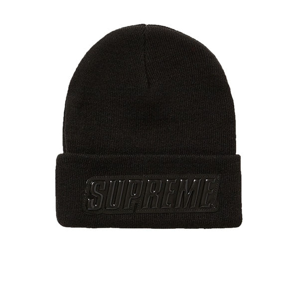 Supreme raised cheap patent logo beanie