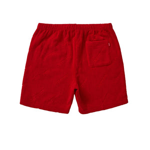 SUPREME TERRY JACQUARD LOGO SHORTS RED SS19 - Stay