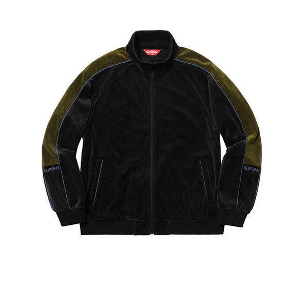 SUPREME VELOUR TRACK JACKET BLACK FW18 - Stay Fresh