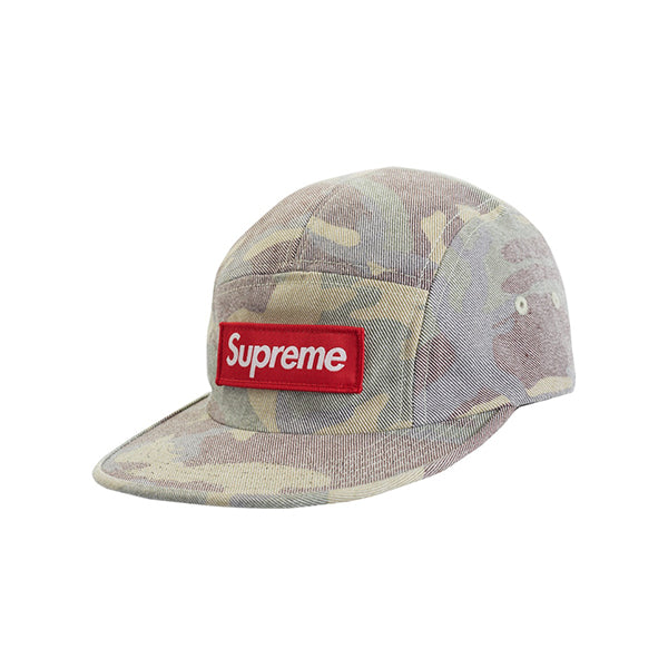 SUPREME WASHED OUT CAMO CAMP CAP WOODLAND CAMO SS19