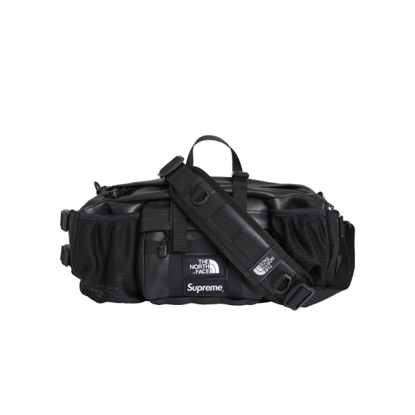 SUPREME X THE NORTH FACE LEATHER MOUNTAIN WAIST BAG BLACK FW18