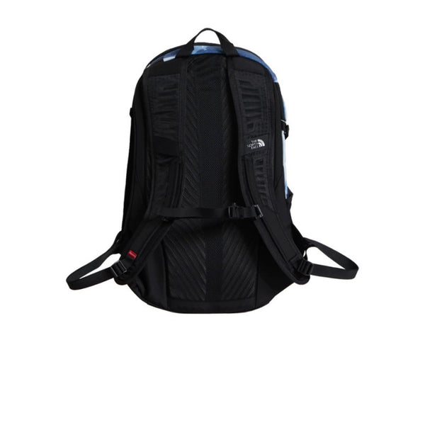 SUPREME X THE NORTH FACE BLEACHED DENIM PRINT POCONO BACKPACK INDIGO FW21