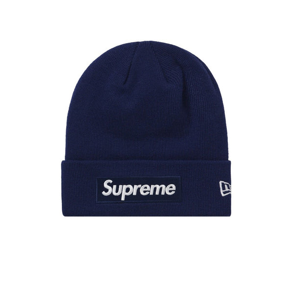 NEW ERA X SUPREME BOX LOGO BEANIE WASHED NAVY FW21 - Stay Fresh