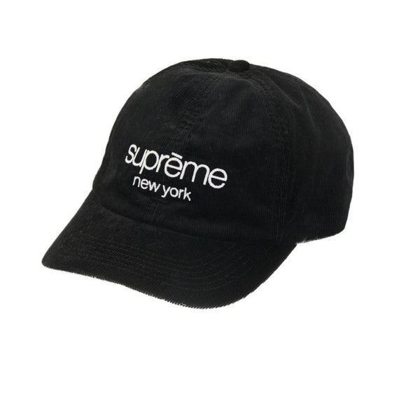 SUPREME GORE-TEX CORDUROY CLASSIC LOGO 6-PANEL BLACK FW21 - Stay Fresh