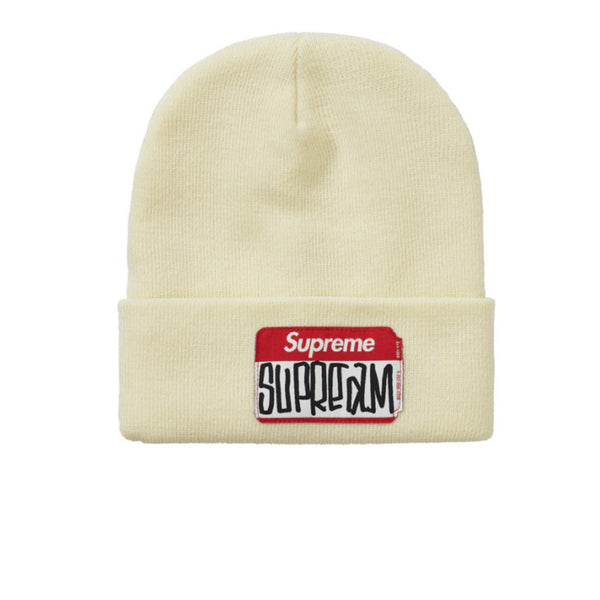 SUPREME GONZ NAMETAG BEANIE NATURAL FW21