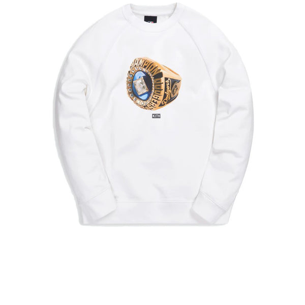 KITH FOR MAJOR LEAGUE BASEBALL LOS ANGELES DODGERS CHAMPIONS CREWNECK WHITE FW20