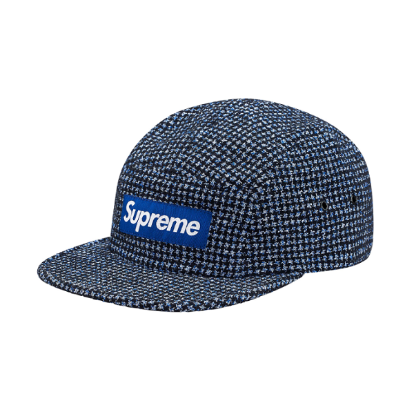 SUPREME BOUCLE HOUNDSTOOTH CAMP CAP NAVY FW17